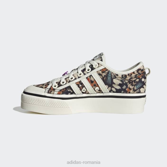 Adidas pantofi cu platformă nizza violet șoc femei alb/mov de șoc 2JBN8600