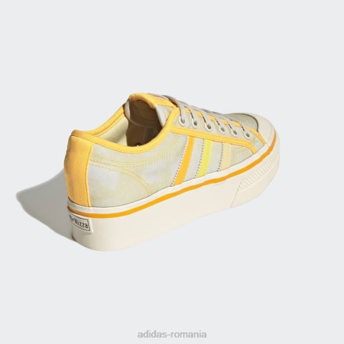 Adidas pantofi cu platforma nizza galben adidas femei nuanță galben/portocaliu/alb 2JBN510