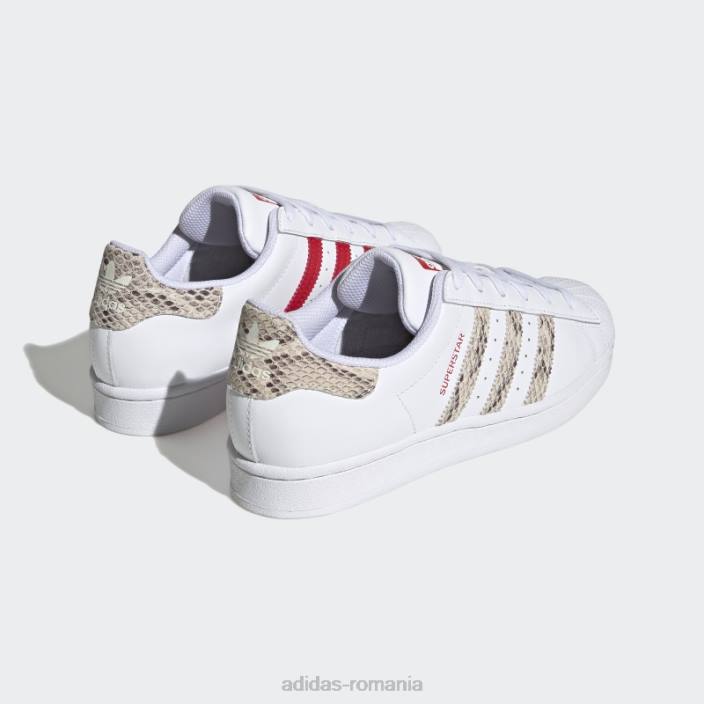 Adidas pantofi de superstar stacojiu femei alb/stacojiu 2JBN8372