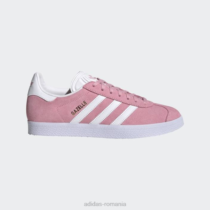 Adidas pantofi gazele albe femei alb/roz strălucitor/auriu metalic 2JBN15850