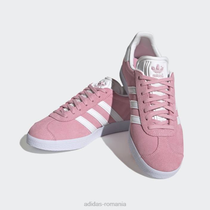 Adidas pantofi gazele albe femei alb/roz strălucitor/auriu metalic 2JBN15850