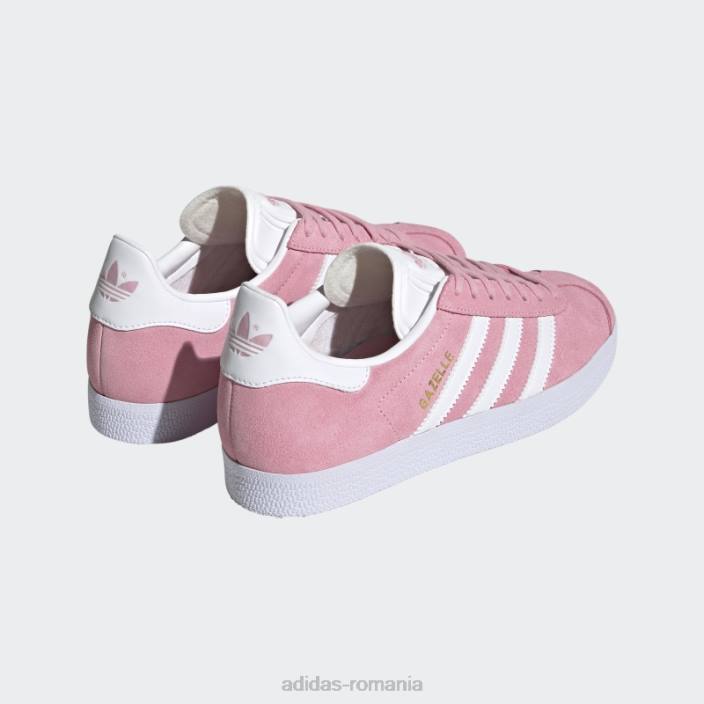Adidas pantofi gazele albe femei alb/roz strălucitor/auriu metalic 2JBN15850
