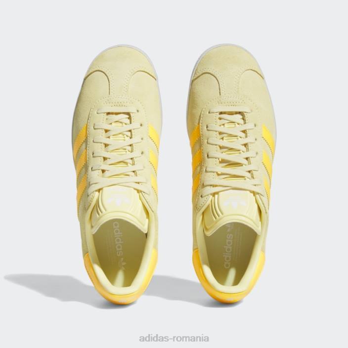 Adidas pantofi gazele galbene femei galben/auriu/alb 2JBN15857