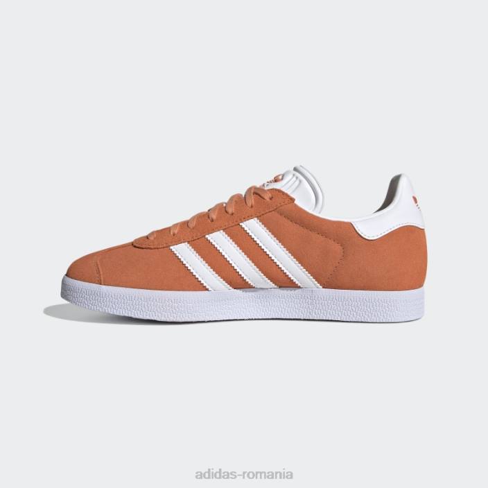 Adidas pantofi gazelle portocalii femei portocaliu/alb/auriu metalic 2JBN8371