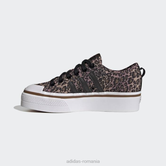 Adidas pantofi maro nizza platformă femei negru/alb/maro 2JBN8694