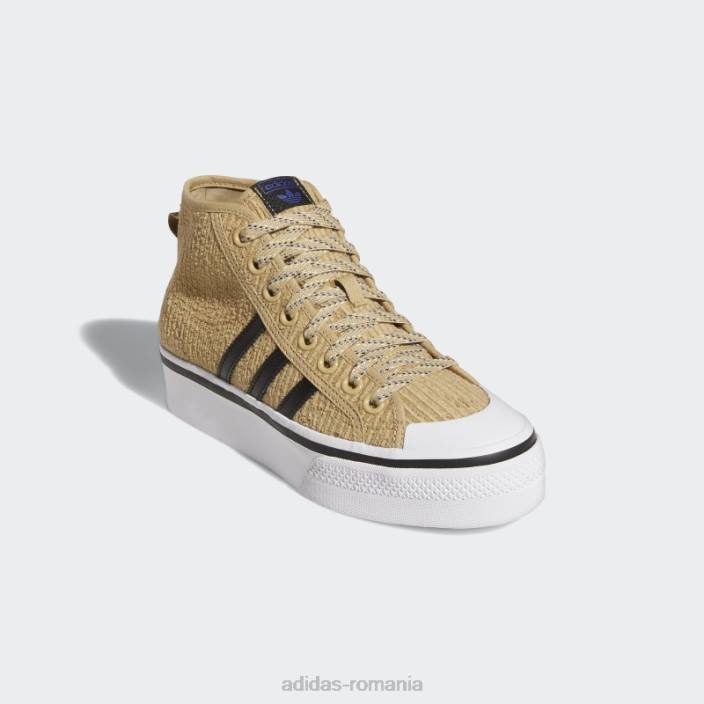 Adidas pantofi mijlocii nizza platformă bej ton adidas femei ton bej/negru/alb 2JBN16326