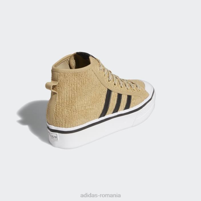 Adidas pantofi mijlocii nizza platformă bej ton adidas femei ton bej/negru/alb 2JBN16326