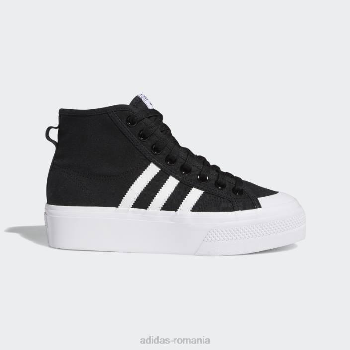 Adidas pantofi mijlocii platformă nizza fashion alb femei alb negru 2JBN8300
