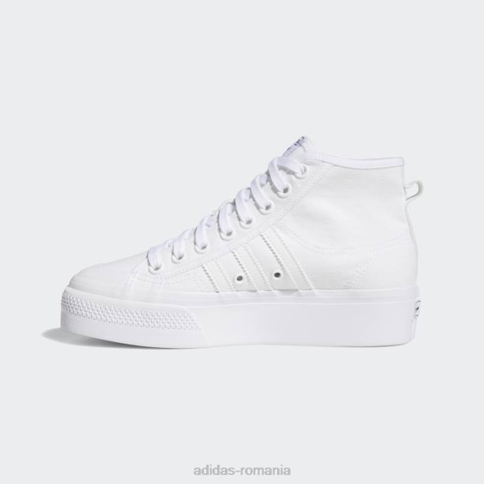 Adidas pantofi mijlocii platforma nizza alb femei alb 2JBN8354