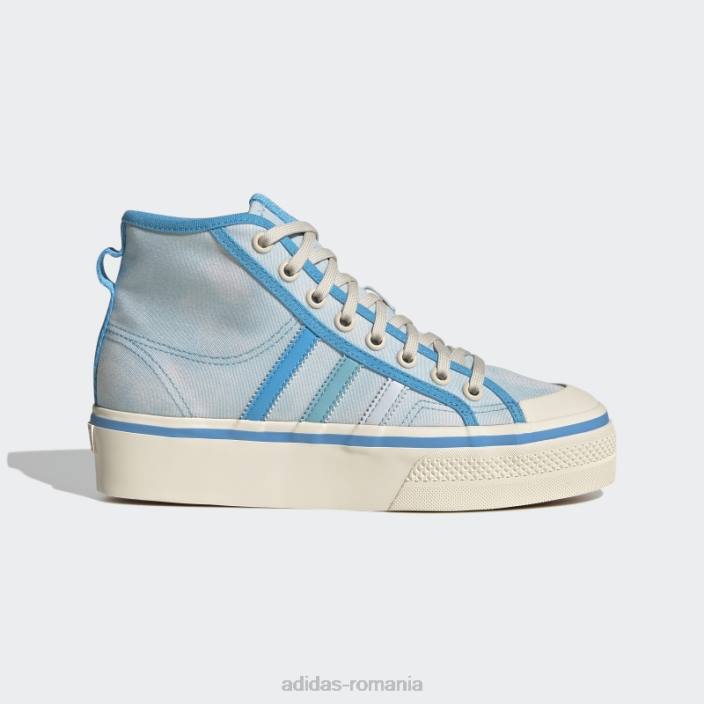 Adidas pantofi mijlocii platforme alb nizza fashion femei albastru/pantone/alb 2JBN8805