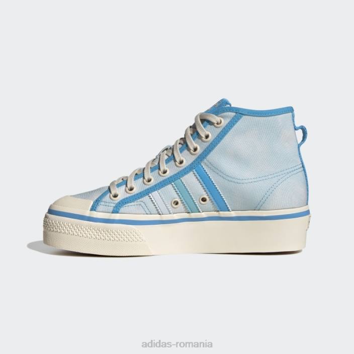 Adidas pantofi mijlocii platforme alb nizza fashion femei albastru/pantone/alb 2JBN8805