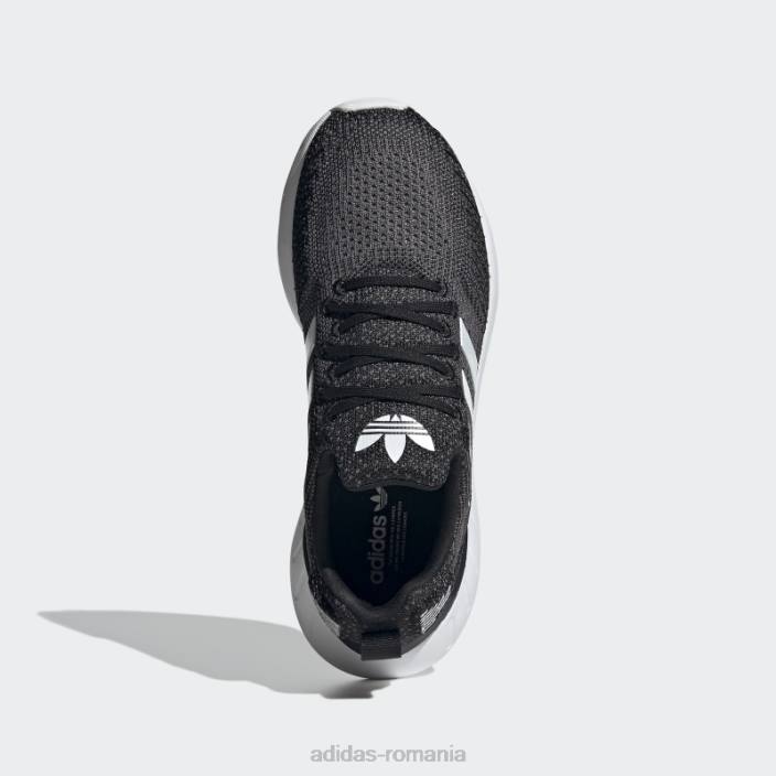 Adidas pantofi negri eleganti Swift Run 22 femei negru/alb/gri 2JBN8303