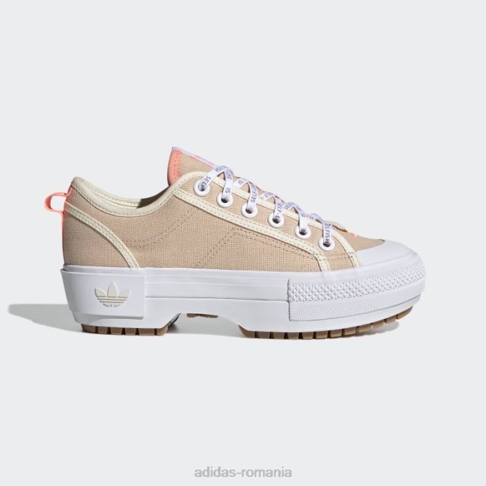 Adidas pantofi nizza trek low blush adidas femei fard de obraz/alb/rosu acid 2JBN16230