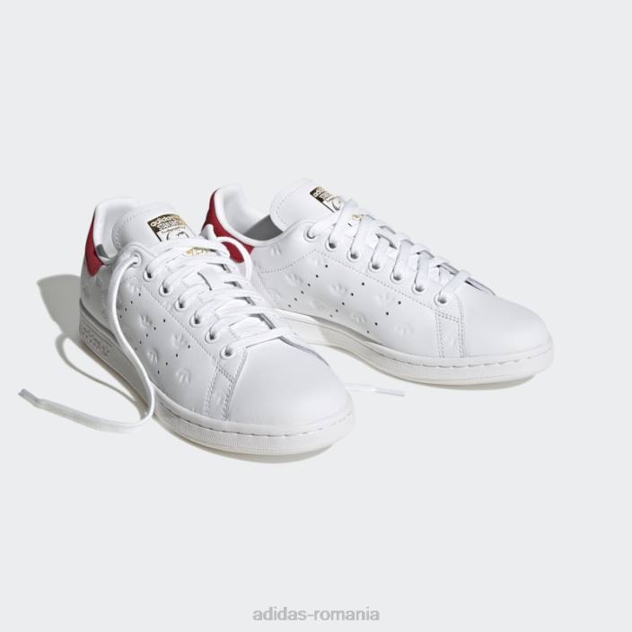 Adidas pantofi stacojii stan smith femei alb/stacojiu/auriu metalic 2JBN8467