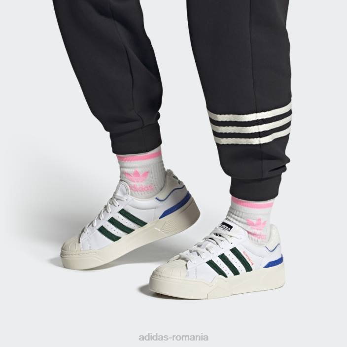 Adidas pantofi superstar albi excelenti 2b femei alb/verde închis/regal 2JBN8380