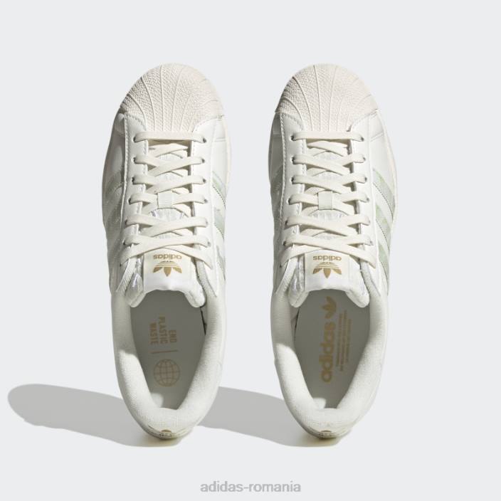 Adidas pantofi vegani superstar albi femei nuanță albă/nisip 2JBN16003