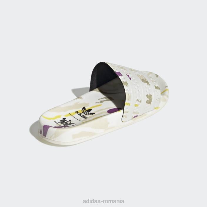 Adidas tobogane albe adilette thebe magugu femei alb negru 2JBN16265