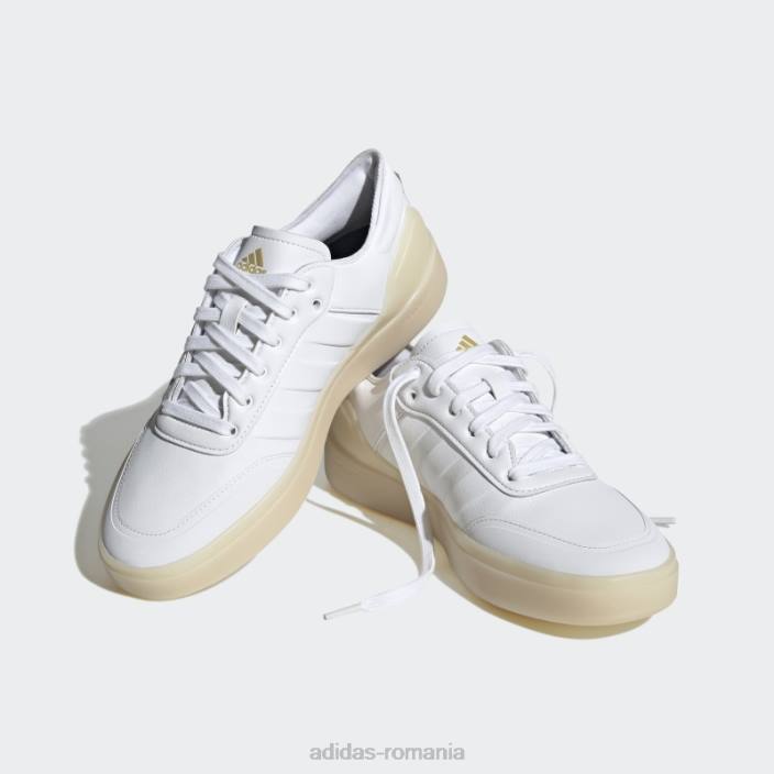 Adidas court revival cloudfoam stil de viață modern pantofi confort curte alb femei alb/auriu metalic 2JBN22111
