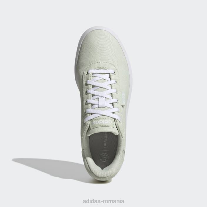 Adidas curte platformă cln pantofi verzi adidas femei verde/alb/negru 2JBN21990