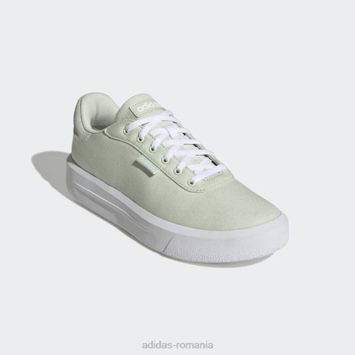 Adidas curte platformă cln pantofi verzi adidas femei verde/alb/negru 2JBN21990