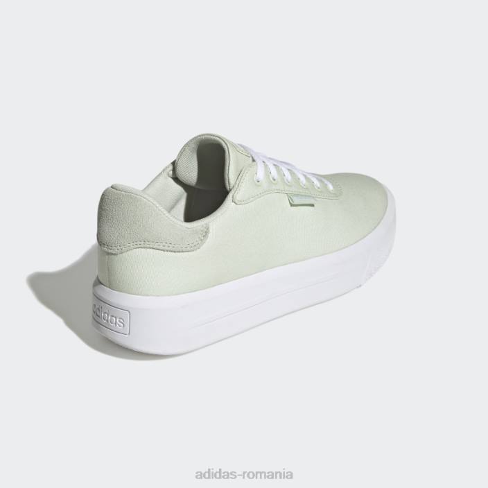Adidas curte platformă cln pantofi verzi adidas femei verde/alb/negru 2JBN21990