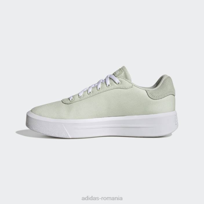 Adidas curte platformă cln pantofi verzi adidas femei verde/alb/negru 2JBN21990