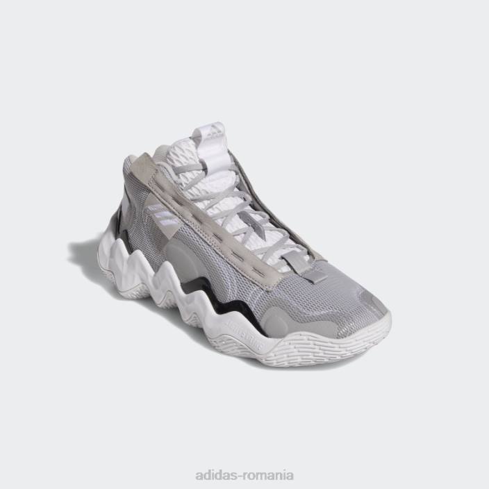 Adidas expoziție b pantofi de baschet mijlocii gri femei gri/negru/alb 2JBN22327