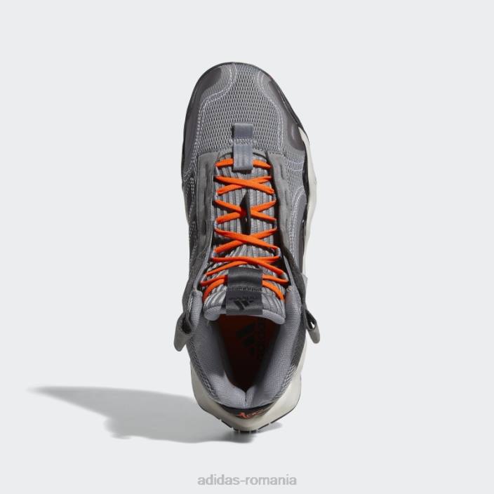Adidas gri exhib b candace parker mid pantofi de baschet adidas femei gri/negru/portocaliu 2JBN22347