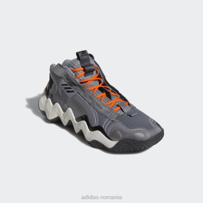 Adidas gri exhib b candace parker mid pantofi de baschet adidas femei gri/negru/portocaliu 2JBN22347