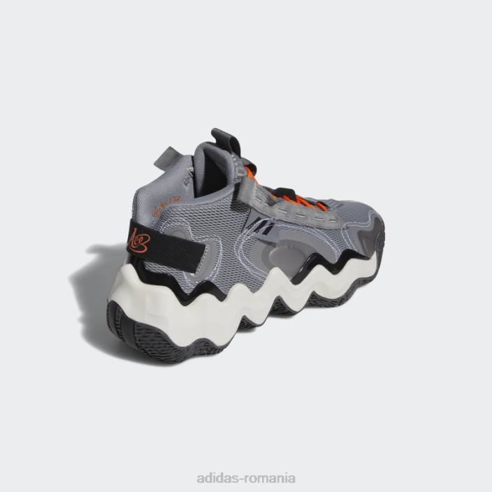 Adidas gri exhib b candace parker mid pantofi de baschet adidas femei gri/negru/portocaliu 2JBN22347
