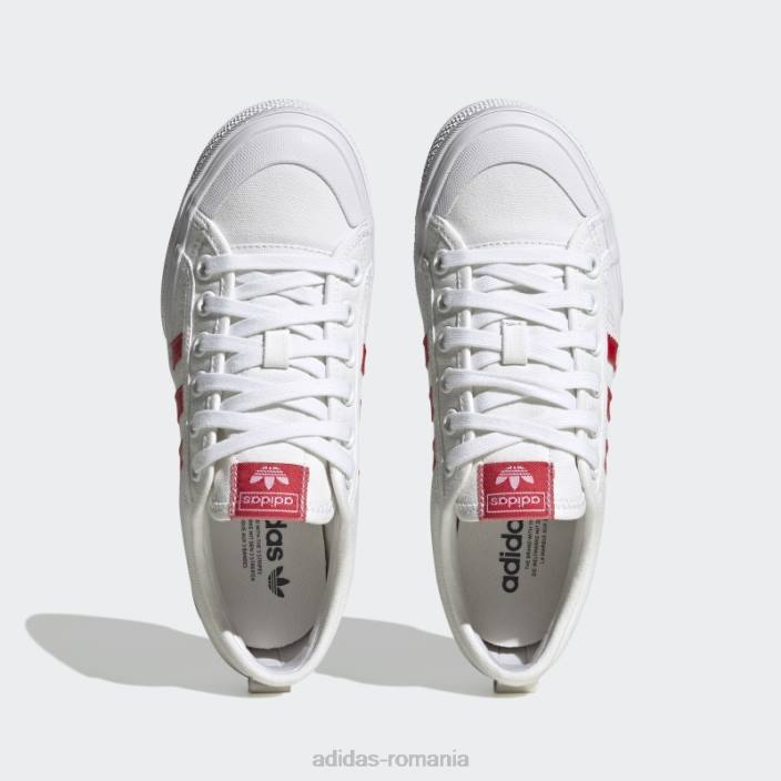 Adidas nizza pantofi cu platformă stacojiu femei alb/stacojiu/negru 2JBN22091