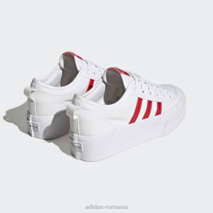 Adidas nizza pantofi cu platformă stacojiu femei alb/stacojiu/negru 2JBN22091