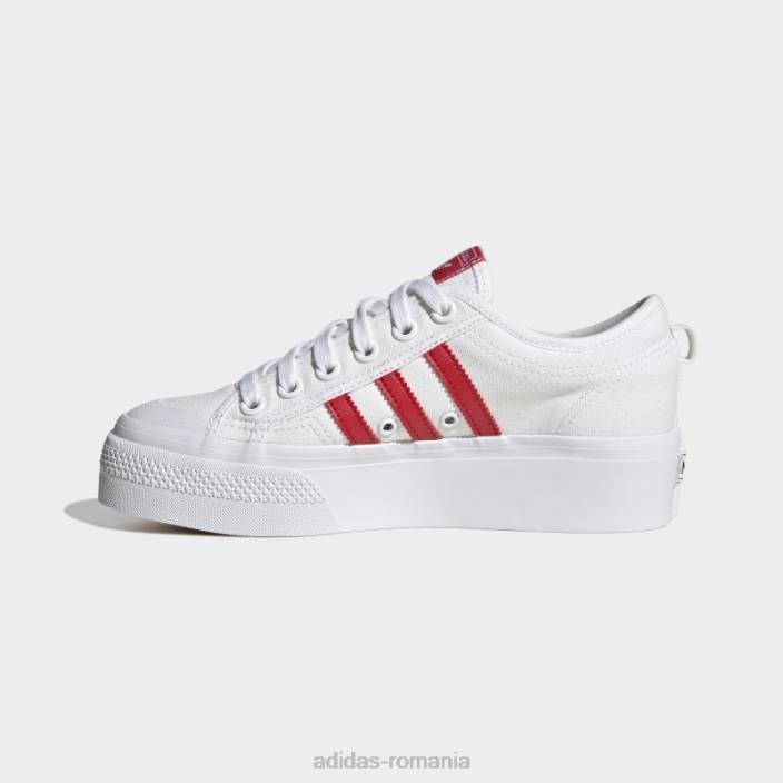 Adidas nizza pantofi cu platformă stacojiu femei alb/stacojiu/negru 2JBN22091