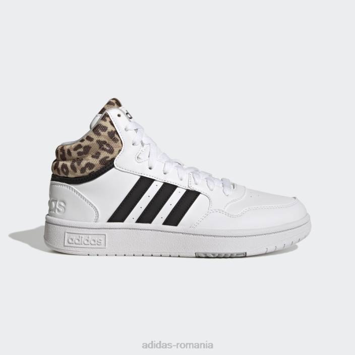 Adidas pantofi adidas clasici mid hoops 3.0 albi femei alb/negru/gri 2JBN22179