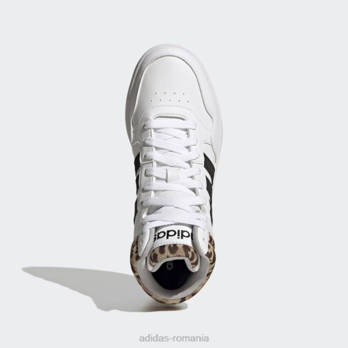 Adidas pantofi adidas clasici mid hoops 3.0 albi femei alb/negru/gri 2JBN22179