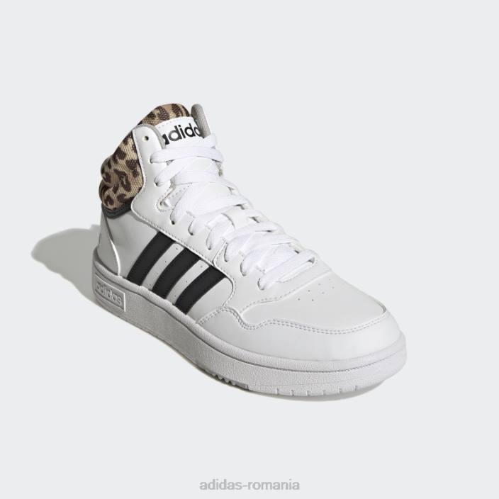 Adidas pantofi adidas clasici mid hoops 3.0 albi femei alb/negru/gri 2JBN22179