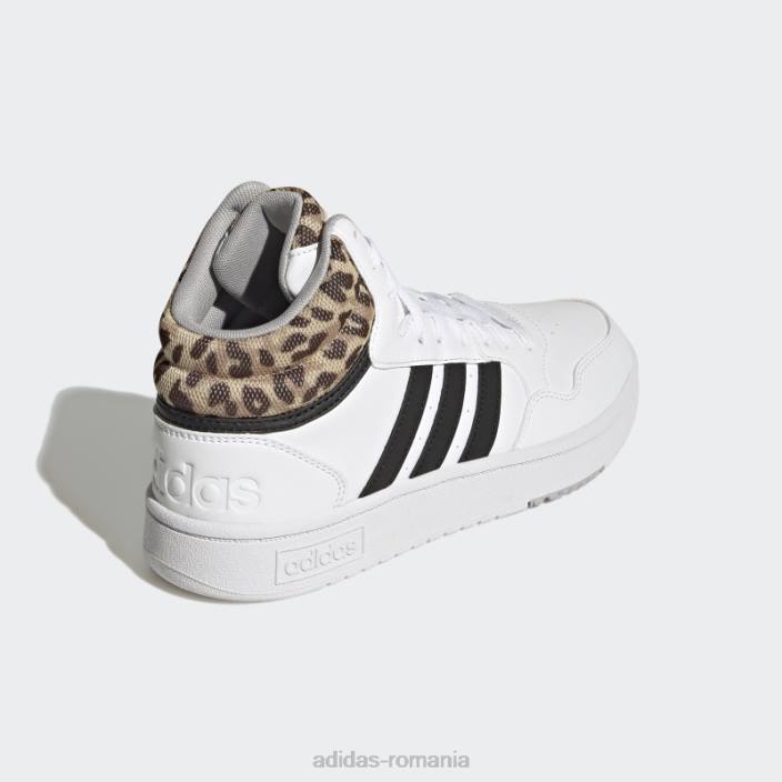 Adidas pantofi adidas clasici mid hoops 3.0 albi femei alb/negru/gri 2JBN22179