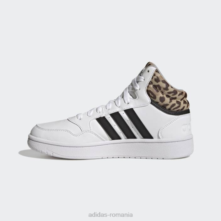Adidas pantofi adidas clasici mid hoops 3.0 albi femei alb/negru/gri 2JBN22179