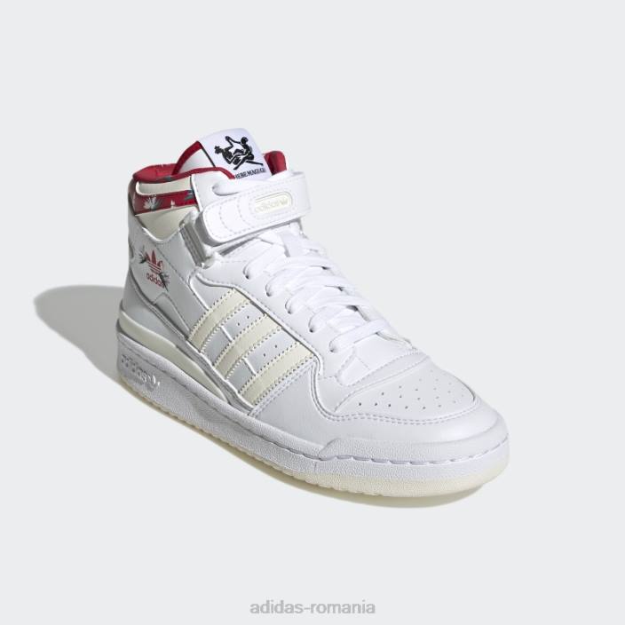 Adidas pantofi alb forum mid thebe magugu femei alb roșu 2JBN22180