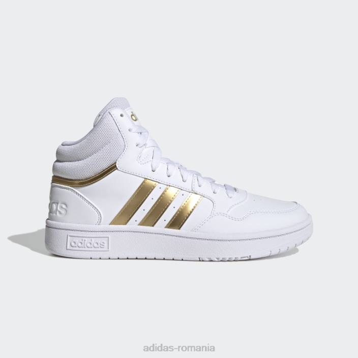 Adidas pantofi clasici de baschet alb hoops 3.0 mid lifestyle femei alb/gri 2JBN22055