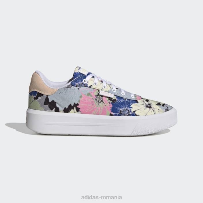 Adidas pantofi cln platformă curte albă adidas femei alb/portocaliu 2JBN22059