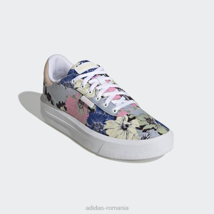 Adidas pantofi cln platformă curte albă adidas femei alb/portocaliu 2JBN22059
