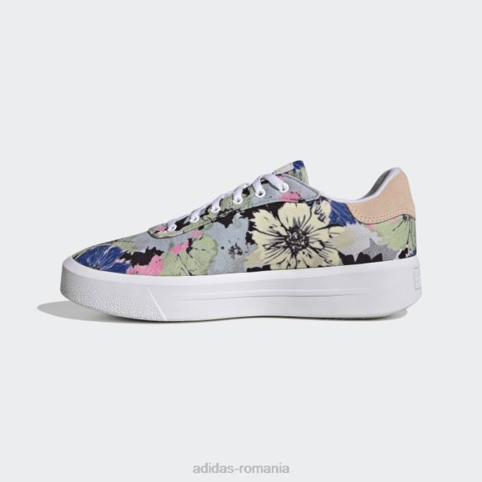 Adidas pantofi cln platformă curte albă adidas femei alb/portocaliu 2JBN22059