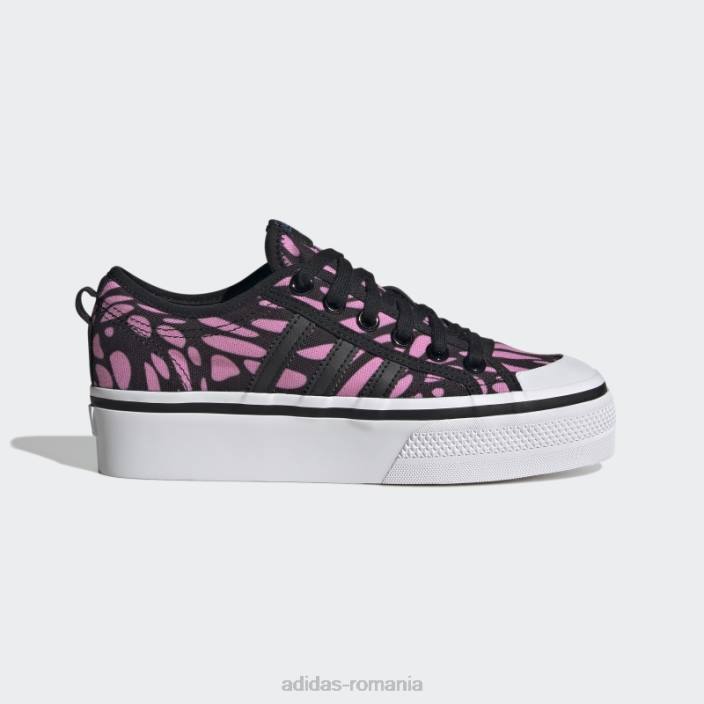 Adidas pantofi cu platformă nizza negri femei negru 2JBN22237