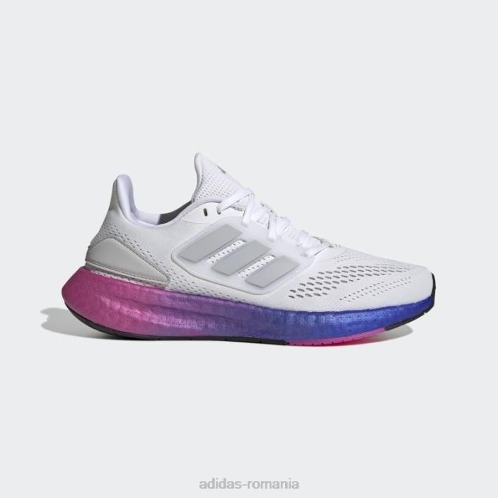 Adidas pantofi de alergare albi pureboost 22 femei alb/gri/fucsia 2JBN22138