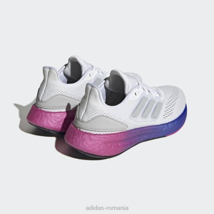 Adidas pantofi de alergare albi pureboost 22 femei alb/gri/fucsia 2JBN22138