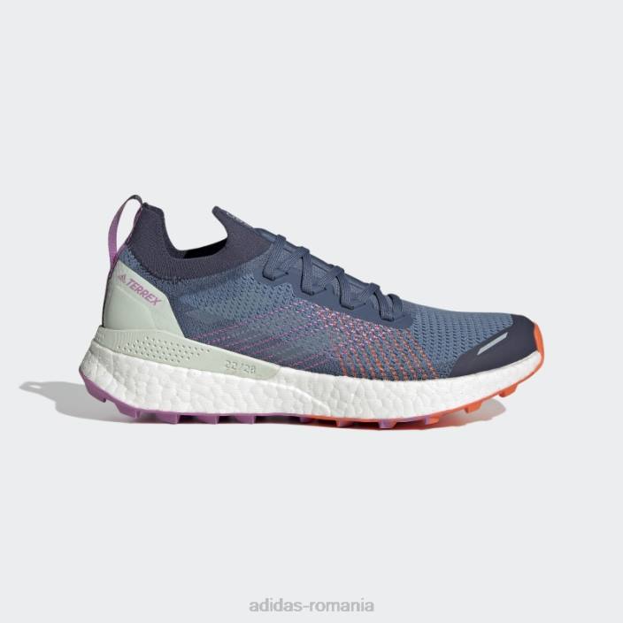 Adidas pantofi de alergare pe trail albastru alterat terrex two ultra primeblue femei alterat albastru/gri met/liliac 2JBN22222
