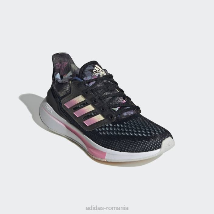 Adidas pantofi de alergat negri eq21 run femei negru/portocaliu/roz 2JBN22001