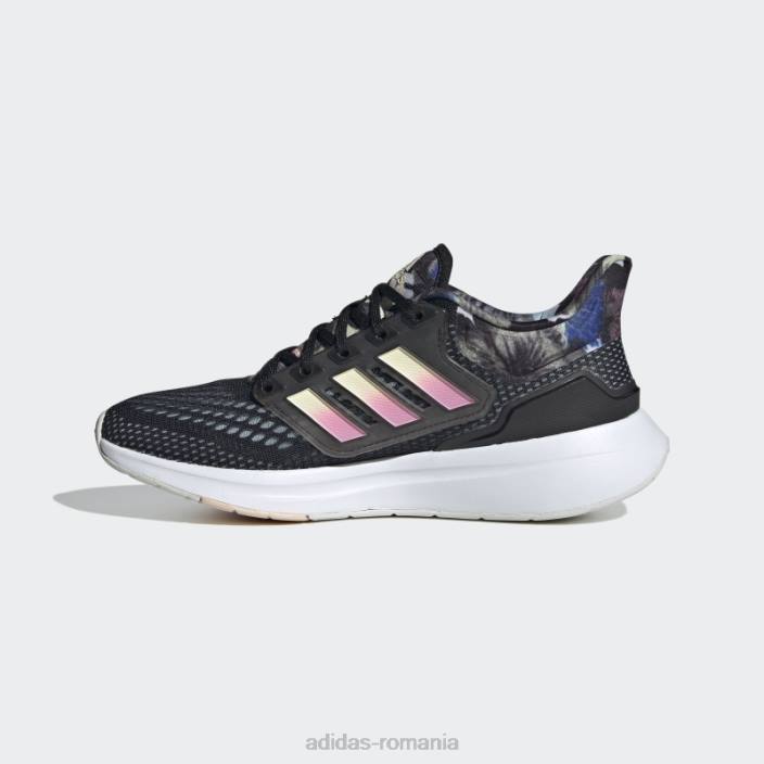 Adidas pantofi de alergat negri eq21 run femei negru/portocaliu/roz 2JBN22001