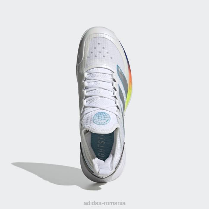 Adidas pantofi de tenis cyan adizero ubersonic 4 femei alb/argintiu/cian 2JBN22191